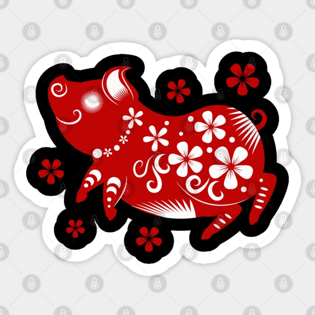 Chinese new year of the pig Sticker by baha2010